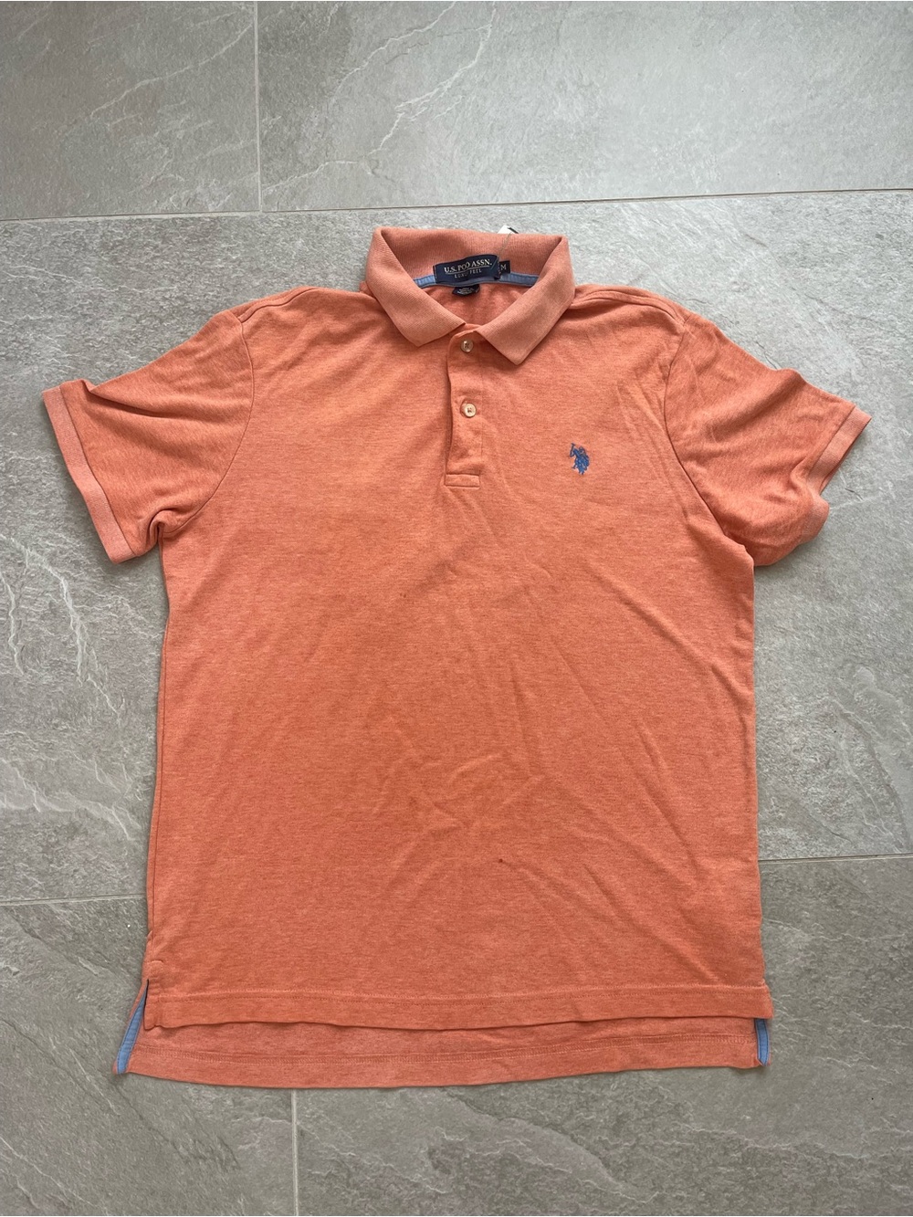 U.S. Polo Assn. Orange Short-Sleeve Polo with Blue Logo